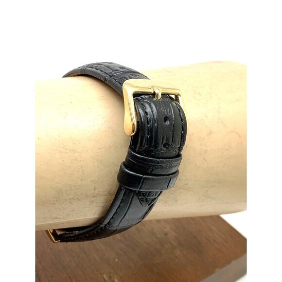 Disney Women's Watch Minnie Mouse WDS000410 Quartz Gold 35mm Black Leather Strap - Picture 9 of 13